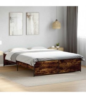 vidaXL Bed Frame without Mattress Smoked Oak 150x200 cm