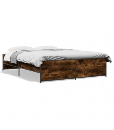 vidaXL Bed Frame without Mattress Smoked Oak 150x200 cm