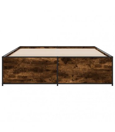 vidaXL Bed Frame without Mattress Smoked Oak 150x200 cm