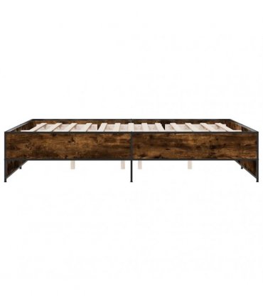 vidaXL Bed Frame without Mattress Smoked Oak 150x200 cm
