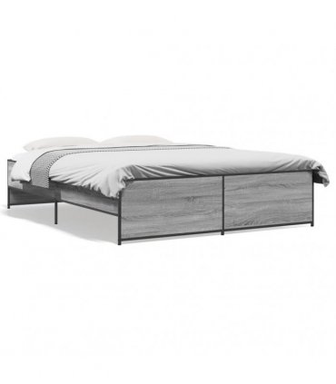 vidaXL Bed Frame without Mattress Grey Sonoma 150x200 cm