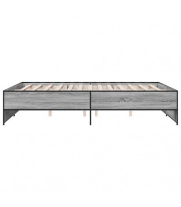 vidaXL Bed Frame without Mattress Grey Sonoma 150x200 cm