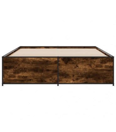 vidaXL Bed Frame without Mattress Smoked Oak 140x200 cm