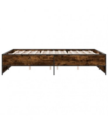 vidaXL Bed Frame without Mattress Smoked Oak 140x200 cm