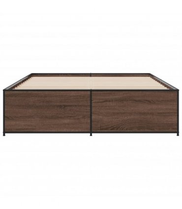 vidaXL Bed Frame without Mattress Brown Oak 140x200 cm