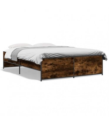 vidaXL Bed Frame without Mattress Smoked Oak 120x200 cm