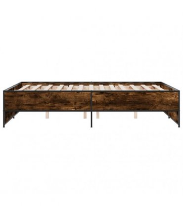 vidaXL Bed Frame without Mattress Smoked Oak 120x200 cm