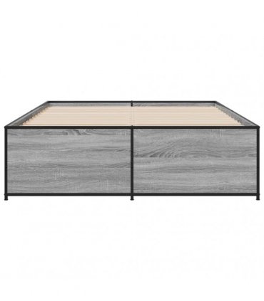 vidaXL Bed Frame without Mattress Grey Sonoma 120x200 cm