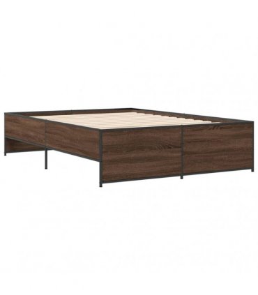 vidaXL Bed Frame without Mattress Brown Oak 120x200 cm