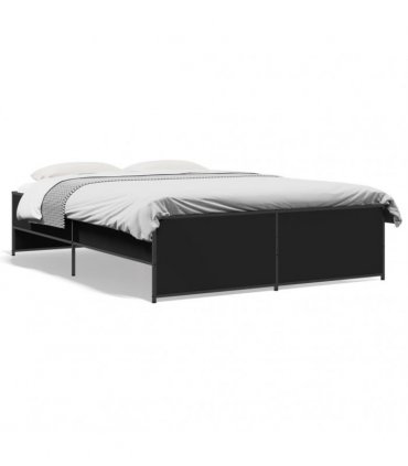 vidaXL Bed Frame without Mattress Black 140x190 cm