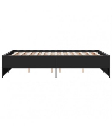 vidaXL Bed Frame without Mattress Black 140x190 cm