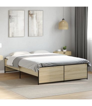 vidaXL Bed Frame without Mattress Sonoma Oak 140x190 cm