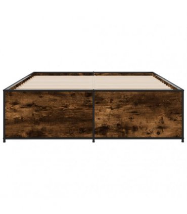 vidaXL Bed Frame without Mattress Smoked Oak 140x190 cm