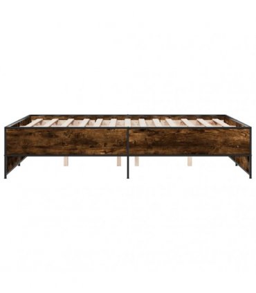 vidaXL Bed Frame without Mattress Smoked Oak 140x190 cm