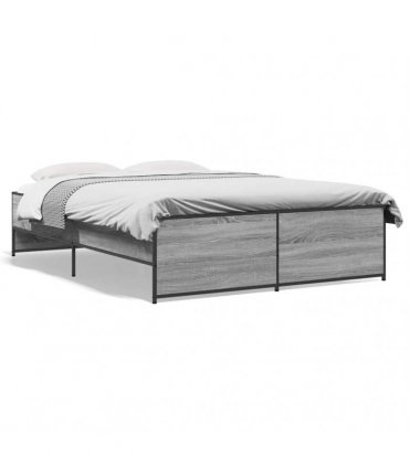 vidaXL Bed Frame without Mattress Grey Sonoma 140x190 cm