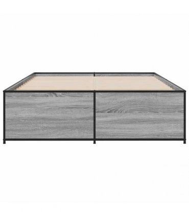 vidaXL Bed Frame without Mattress Grey Sonoma 140x190 cm