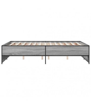 vidaXL Bed Frame without Mattress Grey Sonoma 140x190 cm