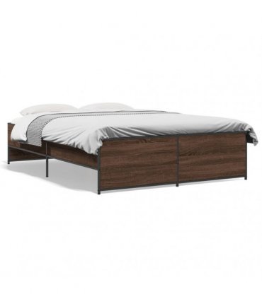 vidaXL Bed Frame without Mattress Brown Oak 140x190 cm