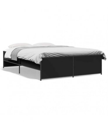 vidaXL Bed Frame without Mattress Black 135x190 cm