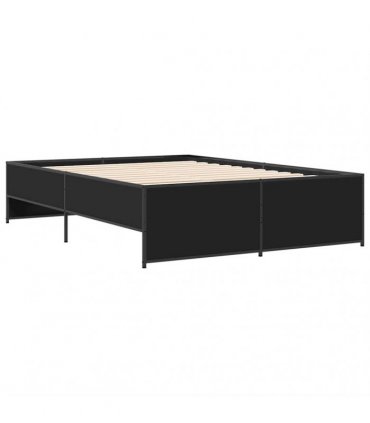 vidaXL Bed Frame without Mattress Black 135x190 cm