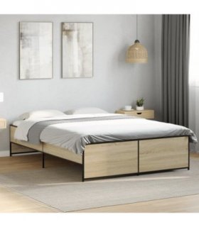 vidaXL Bed Frame without Mattress Sonoma Oak 135x190 cm