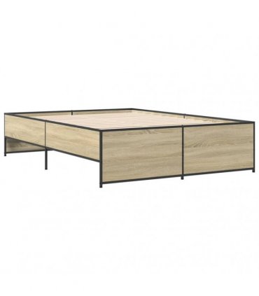 vidaXL Bed Frame without Mattress Sonoma Oak 135x190 cm