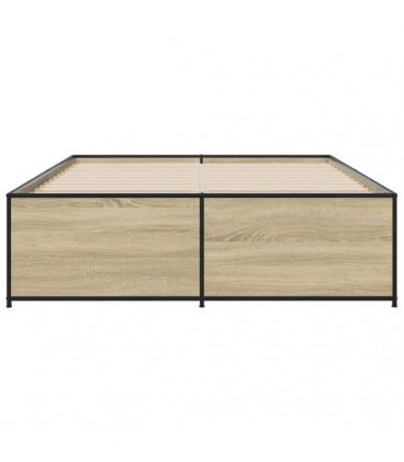 vidaXL Bed Frame without Mattress Sonoma Oak 135x190 cm