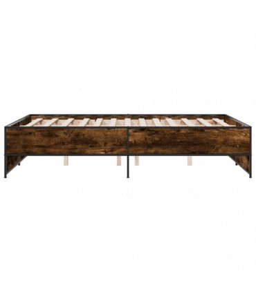 vidaXL Bed Frame without Mattress Smoked Oak 120x190 cm