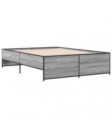 vidaXL Bed Frame without Mattress Grey Sonoma 120x190 cm