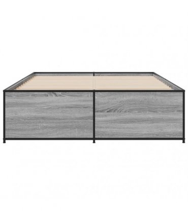vidaXL Bed Frame without Mattress Grey Sonoma 120x190 cm