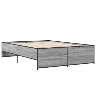 vidaXL Bed Frame without Mattress Grey Sonoma 120x190 cm