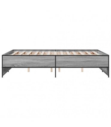 vidaXL Bed Frame without Mattress Grey Sonoma 120x190 cm