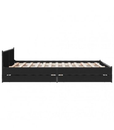 vidaXL Bed Frame with Drawers without Mattress Black 135x190 cm