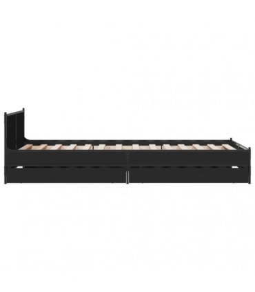 vidaXL Bed Frame with Drawers without Mattress Black 75x190 cm