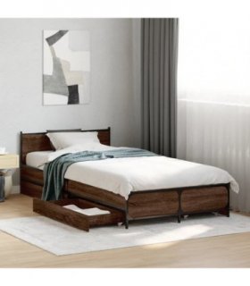vidaXL Bed Frame with Drawers without Mattress Brown Oak 75x190 cm