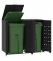 vidaXL Wheelie Bin Storage for 2 Bins Black 138x79x117 cm Steel