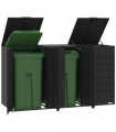 vidaXL Wheelie Bin Storage for 3 Bins Black 207x79x117 cm Steel
