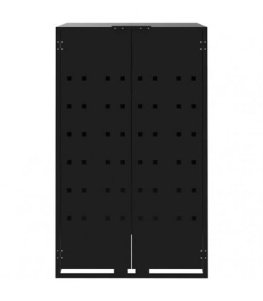 vidaXL Wheelie Bin Storage for 3 Bins Black 207x79x117 cm Steel