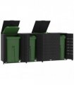 vidaXL Wheelie Bin Storage for 4 Bins Black 276x79x117 cm Steel