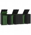 vidaXL Wheelie Bin Storage for 5 Bins Black 345x79x117 cm Steel