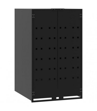 vidaXL Wheelie Bin Storage for 5 Bins Black 345x79x117 cm Steel