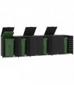 vidaXL Wheelie Bin Storage for 6 Bins Black 414x79x117 cm Steel