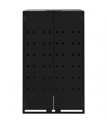 vidaXL Wheelie Bin Storage for 6 Bins Black 414x79x117 cm Steel
