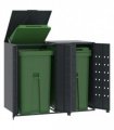 vidaXL Wheelie Bin Storage for 2 Bins Anthracite 138x79x117 cm Steel