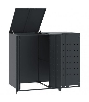 vidaXL Wheelie Bin Storage for 2 Bins Anthracite 138x79x117 cm Steel