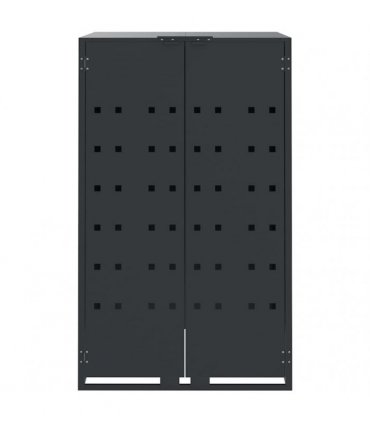 vidaXL Wheelie Bin Storage for 2 Bins Anthracite 138x79x117 cm Steel