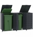 vidaXL Wheelie Bin Storage for 3 Bins Anthracite 207x79x117 cm Steel