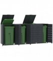 vidaXL Wheelie Bin Storage for 4 Bins Anthracite 276x79x117 cm Steel