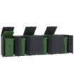vidaXL Wheelie Bin Storage for 6 Bins Anthracite 414x79x117 cm Steel