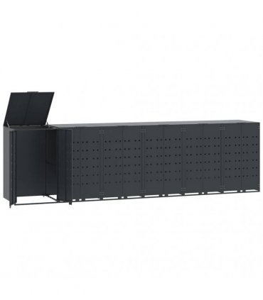 vidaXL Wheelie Bin Storage for 6 Bins Anthracite 414x79x117 cm Steel